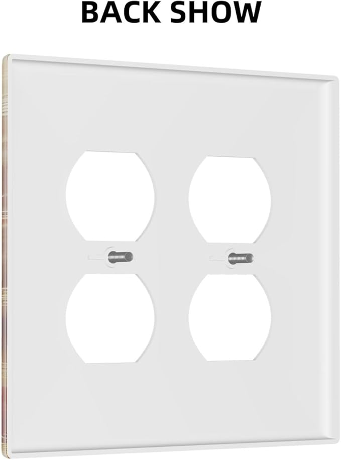 Decorative Outlet Covers Golden Leaf Red Peony Flowers Floral 2 Gang Wall Plate Cover Double Duplex Receptacle Two Switch Light Switch Cover Plate Jumbo Dual Faceplate