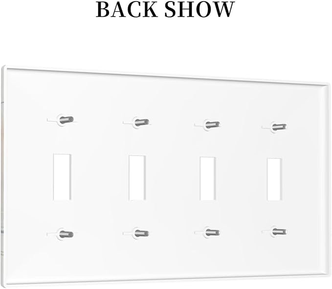 Vintage Floral Red Watercolor Modern Light Switch Covers Quad Toggle 4 Gang Wall Plate Decorative Switch Plates Electrical Faceplate for Bedroom Bathroom Decor