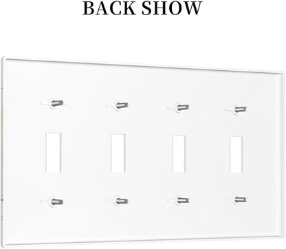 Vintage Floral Red Watercolor Modern Light Switch Covers Quad Toggle 4 Gang Wall Plate Decorative Switch Plates Electrical Faceplate for Bedroom Bathroom Decor
