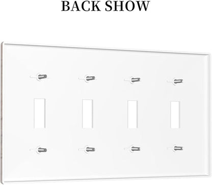 Rustic Brown Dark Wood Texture Printing Light Switch Covers Quad Toggle Electrical Faceplate 4 Gang Wall Plate Decorative Switch Plates For Farmhouse Cabin Decor