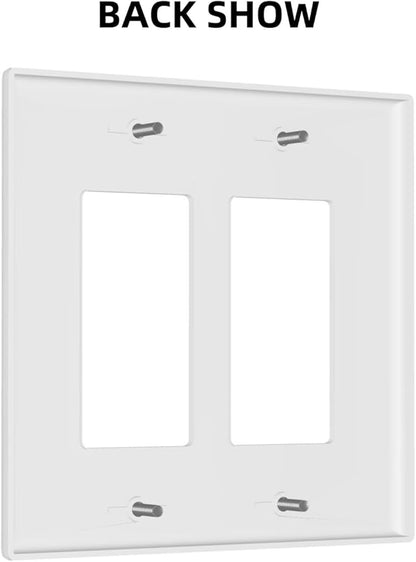 Decorative Outlet Covers Rustic Eucalyptus Leaves Green Leaf 2 Gang Light Switch Cover Plate Double Rocker Wall Plate Switch Plate Covers Faceplate for Bedroom Home Decor （2 Pack）