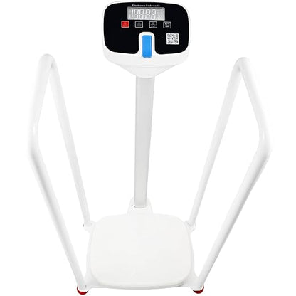 Assist The Elderly in Measuring Weight gain While Standing, with an Electronic Scale with armrests, Suitable for use in clinics, Hospitals, Schools, Nursing Homes (Coconut Meat White)