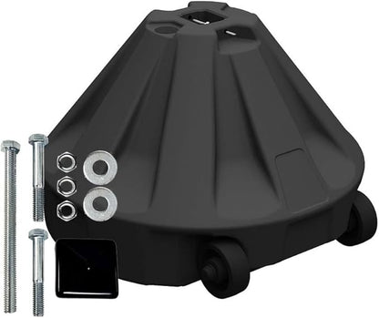 Plasticade Roll-A-Post Portable Sign Post Base for 24" x 24" or Smaller Signs, Designed for School, Airport, Parking Lot, Durable Plastic, Wind Resistance, 18" x 12", Black, Post Not Included
