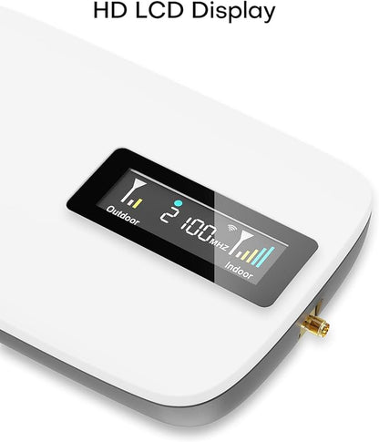 Cell Phone Booster for Home Office | Up to 2500 Sq Ft | Cell Phone Signal Booster Boosts 5G, 4G LTE for All U.S. Carriers—Verizon, AT&T, T-Mobile&More | HD Display | App Support | FCC Approved