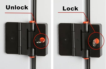 Refrigerator Adhesive Locks Double Button Fridge Door Lock with Key, Child Proof Freezer Cooler Door Lock, Child Baby Safety File Drawer Lock and Cabinet Locks (Black, 1)