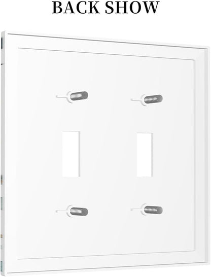 Decorative Light Switch Cover Plate Eucalyptus Leaf Geen Sage Leaves 2 Gang Outlet Covers Double Toggle Wall Plates for Electrical Outlets Switch Plate Covers Faceplate for Bedroom Home Decor