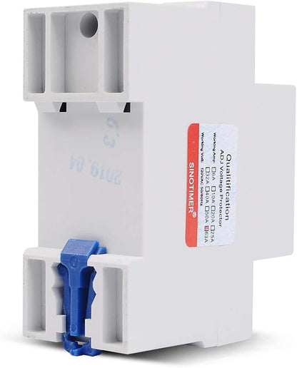 SVP916 SINOTIMER Dual LED Display 120VAC 80A Adjustable Voltage Surge Protector Relay with Limit Current Protection, Din Rail Installation in DB Home Usage (Green Display)
