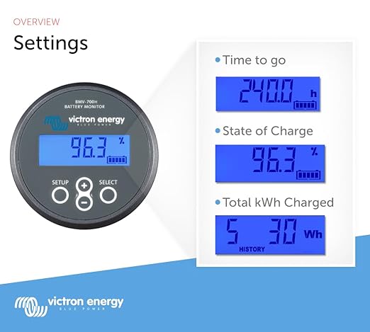Victron Energy BMV-700H Battery Monitor with Shunt & Display - 60-385 VDC - Grey