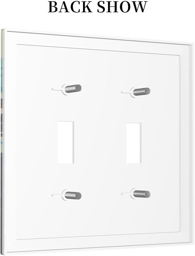Skeleton Riding Surfboard on Wave In The Ocean Light Switch Covers Double Toggle 2 Gang Wall Plate Dual Decorative Switchplate Electrical Faceplate for Farmhouse Living Room Decor