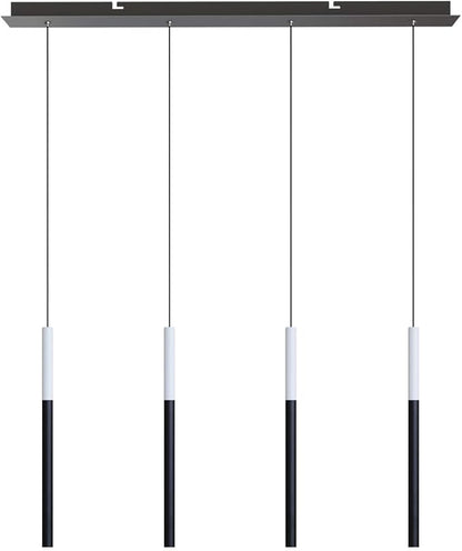 ALTAIR 4 Mini Pendant Lighting White-Black - LED Hanging Light Fixture for Kitchen Island, Bar, Foyer - Cluster Pendants - Dimmable, Adjustable Wire, Lamp Bulb Included
