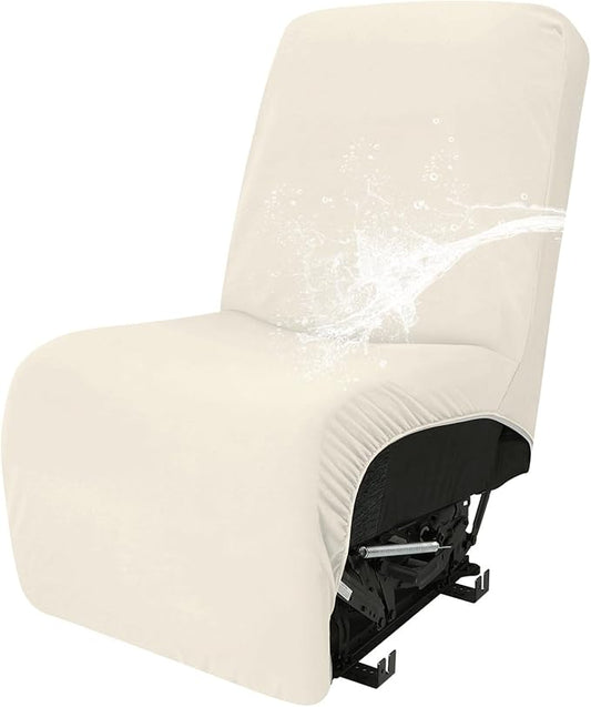 Easy-Going 100% Waterproof Recliner Cover Additional Seat Cover for Reclining Couch, Stretch Sofa Covers Washable Furniture Protector for Kids & Pets, 1 Seat, Beige