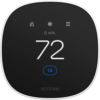 ecobee Smart Thermostat Essential - Energy Star Certified programmable Wi-Fi Thermostat - Works with Siri, Alexa, and Google Assistant
