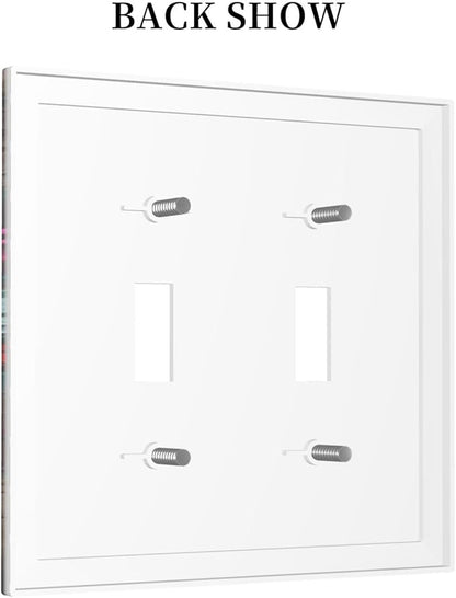 Decorative Switch Plates Hip Hop Street Graffiti Flame Car 2 Gang Double Toggle Outlet Light Switch Cover Wall Plate Electrical Faceplate for Bedroom living Room Decor