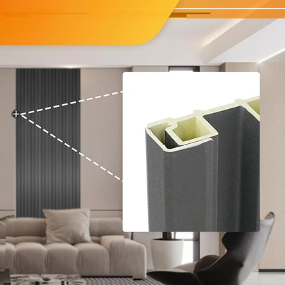 OUZUGIE 8-Pack 57 Inches, WPC Slat Wall Panel Trim,Corner Guard for High Grille (Metallic Dark Gray)