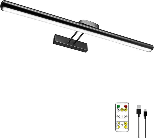 24.4" Wireless Picture Lights, Rechargeable Battery Art Display Light with Remote Control, Dimmable/Timer Off Dartboard Light, 3 Lighting Modes Full Metal Painting Display Lights (Black-1Pack)