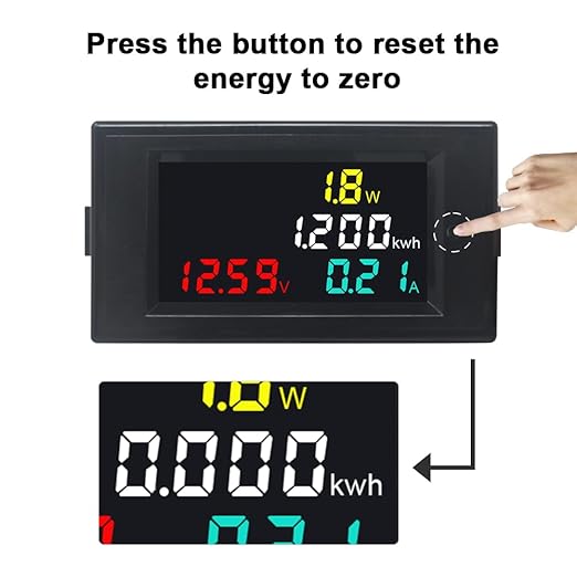 KETOTEK Ammeter Voltmeter DC 14-600V 100A Digital Multimeter Panel Power Energy Monitor Watt Meter DC Current Voltage Meter with 100A Shunt