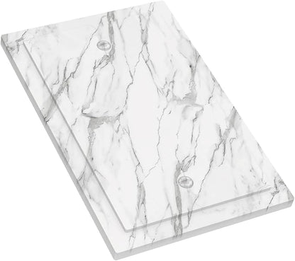 Decorative Light Switch Cover Plate Modern Grey Marble Texture 1 Gang No Device Single Blank Outlet Covers Wall Plates for Electrical Outlets Faceplate for Bedroom Kitchen Home Decor