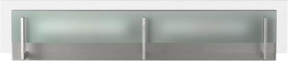 Hinkley Latitude Large Four Light Bath Vanity - Modern, Inside Etched Clear Glass Panel, Bulbs Included - Brushed Nickel Finish