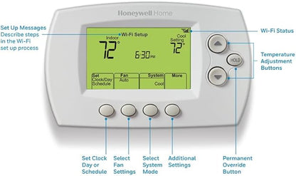 Honeywell Home RTH6580WF Wi-Fi 7-Day Programmable Thermostat, White (Pack of 2)