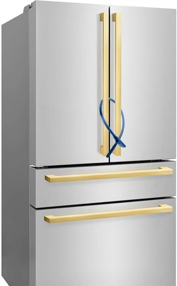 Adjustable Babyproof Lock, Easy Install on Cabinets, French Fridges, Baby Carriages, Kids’ Bikes, Helmet, Gates, Lock for Kids & Adults - French Door, Versatile Safety Solution (1 Pack Blue)