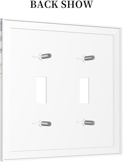 Decorative Light Switch Cover Plate Rustic Blue Beige Flower Peony Floral 2 Gang Outlet Covers Double Toggle Wall Plates for Electrical Outlets Switch Plate Covers Faceplate for Home Decor