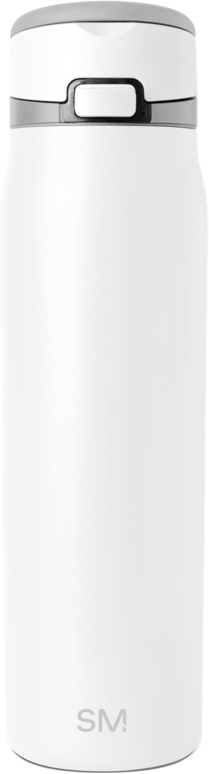 Simple Modern Mesa Loop Water Bottle with Covered Straw and Handle | 30oz Cup Holder Friendly Insulated Stainless Steel Bottles for Travel, Sports and School | Winter White