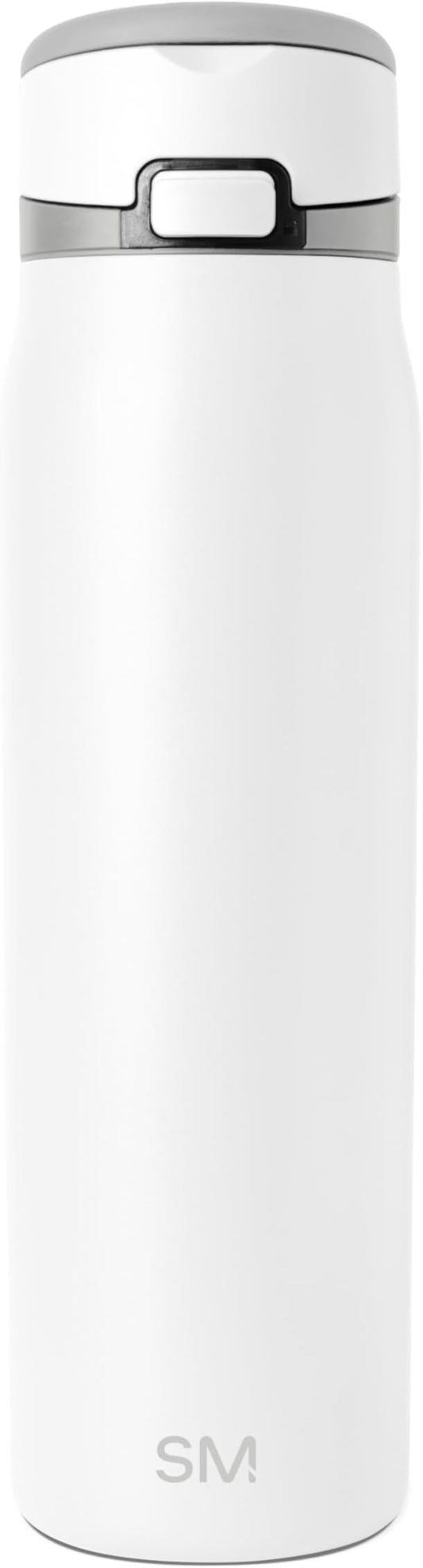 Simple Modern Mesa Loop Water Bottle with Covered Straw and Handle | 30oz Cup Holder Friendly Insulated Stainless Steel Bottles for Travel, Sports and School | Winter White