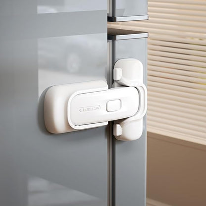 EUDEMON 1 Pack Refrigerator Lock, Child Proof Fridge & Freezer Lock for Kids & Toddlers, Easy to Install,no Tool Need or Drill (White)