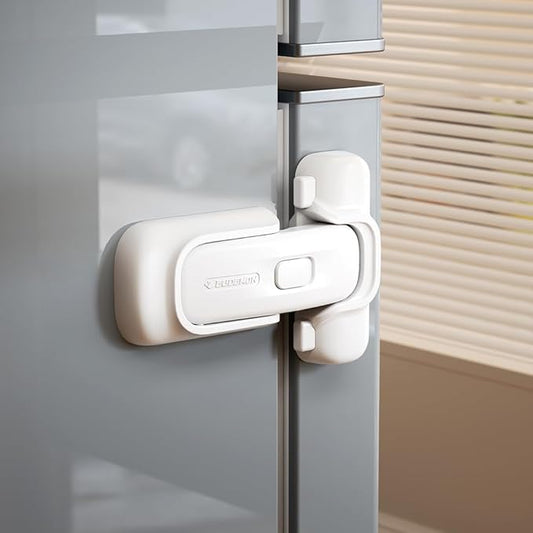 EUDEMON 1 Pack Refrigerator Lock, Child Proof Fridge & Freezer Lock for Kids & Toddlers, Easy to Install,no Tool Need or Drill (White)