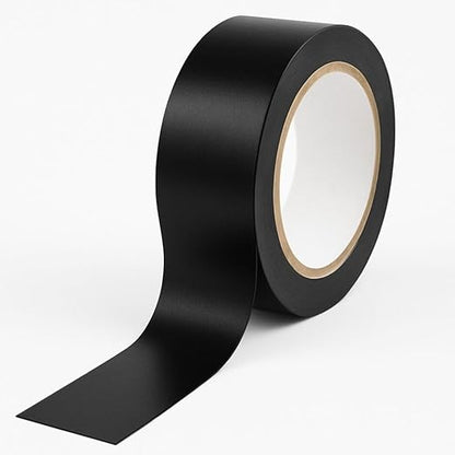 GTSE 2 inch x 108 ft Black PVC Vinyl Floor Tape, Safety Marking Tape, 6 mil Thick, Suitable for Dance Floors, Gyms, Warehouses, Sports Facilities
