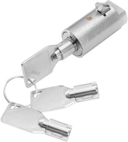 Tubular Key Lock for Vending Machines - Vending Machine Locks Keyed Alike Coke Snack Machine Candy Lock Soda Machine Lock, 3Pcs Keys, Zinc Alloy, Chrome (1 Pack)