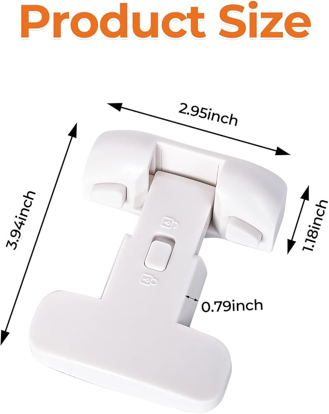 Refrigerator Fridge Door Lock for Kids Child Safety Locks for Doors Freezer Door Lock Easy to Install Keep Door Closed Child Proof Refrigerator，Freezer Door Lock 2 Pack, White