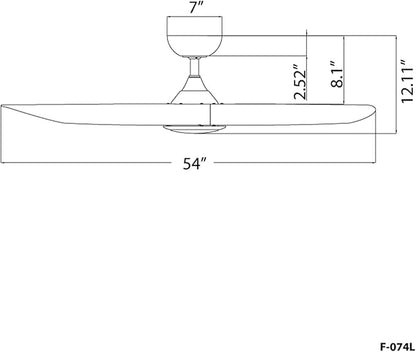 WAC Lighting F-074L-SB/MW Swirl Indoor Ceiling Fan Soft Brass Matte White