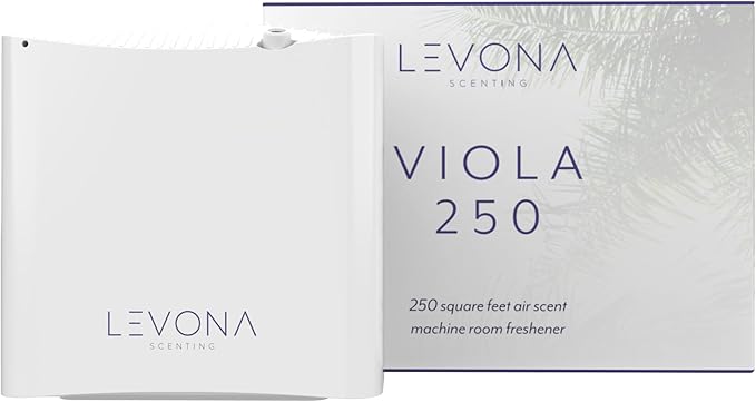 Levona Scent Waterless Diffuser - Essential Oil Aroma & Fragrance Smart Plug-in, Portable Machine for Home, Office & Small Rooms, with Cleaning Cloth, Covers 250 sqft - Viola 250 (Scent Not Included)