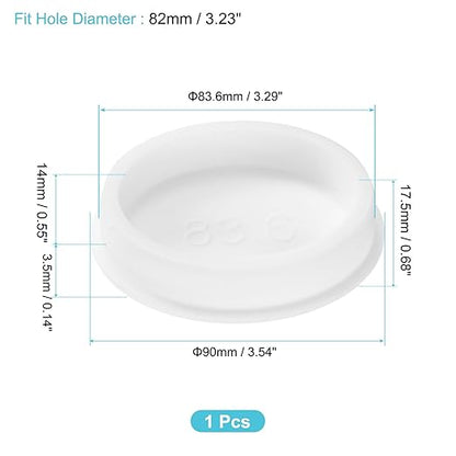 uxcell 1Pcs Silicone Hole Plug, Waterproof Round Rubber Stoppers Bottle Seal Plugs Tube Pipe End Caps for 82mm/3.23" Hole for Bathtub Bottle, White