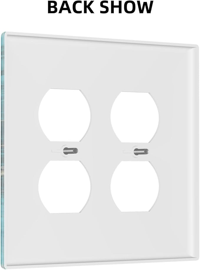 Decorative Outlet Covers Modern Abstract Turquoise Blue Marble Texture 2 Gang Wall Plate Double Duplex Receptacle Light Switch Covers Switch Plate Cover for Bathroom Home Decor