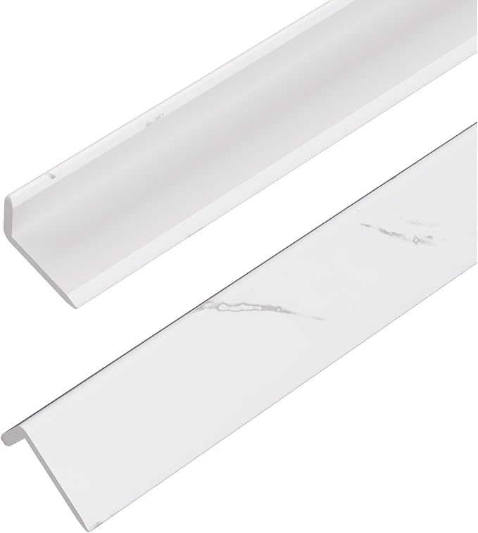 OUZUGIE 8-Pack 57 Inches, WPC Slat Wall Panel Trim,Corner Guard for Low Grille (White)