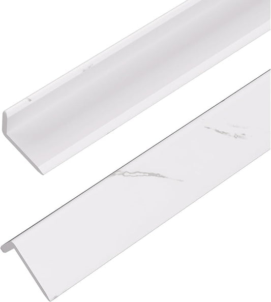 OUZUGIE 8-Pack 57 Inches, WPC Slat Wall Panel Trim,Corner Guard for Low Grille (White)