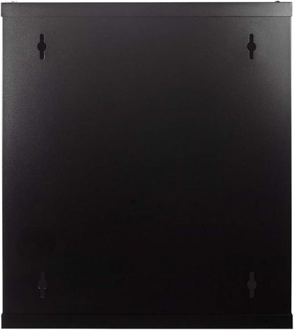 NavePoint 12U Server Rack Enclosure with Glass Door, Cooling Fan, Locks, & Removable Side Panels - 12U Wall Mount Network Cabinet 19 Inch Rack 17.7" Deep (450mm)
