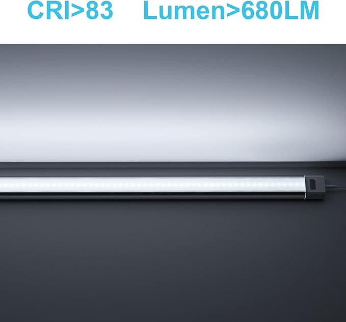 WOBANE Under Counter LED Lighting, Hand Wave Activated Lighting,Under Desk Light Bar,24 inch Dimmable Panel for Kitchen,Shelf,Cupboard,Closet,Workbench,Cabinet,6000K White