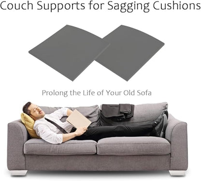 Couch Cushion Supports for Sagging Seat 22'' x 22'' High Density 40D Curved Foam Sofa Cushion Support Under The Saggy Pads Firmer Foam Lifters for Saggy Couch (Grey (Set of 2), 22 Inch * 22 Inch)