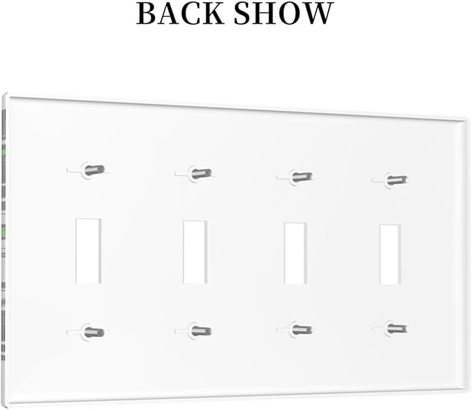 Light Switch Cover Plate Funny Cat Wacky Kitty Quad Toggle Wall Plates Decorative Switch Plates 4 Gang Outlet Covers Electrical Panel Cover Faceplate for Home Decor 4.5 X 8 IN
