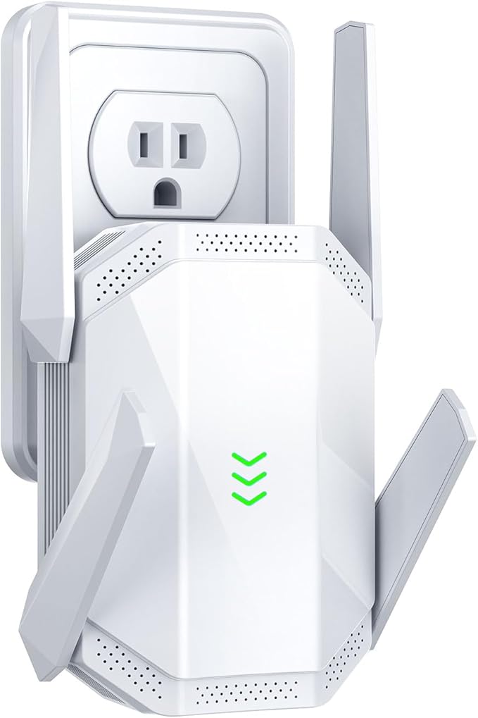 WiFi Extender Signal Booster, Dual Band Long Range Covers Up to 20000 Sq.Ft, Internet Booster for Home & Outdoor, Works with All Router, with Ethernet Port, Quick Setup WiFi Repeater