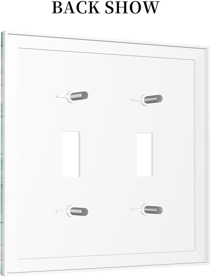 Teal Butterfly Daisy Rustic Wooden Signs Decorative Switch Plates 2 Gang Double Toggle Outlet Light Switch Cover Wall Plate Electrical Faceplate For Farmhouse Cabin Decor
