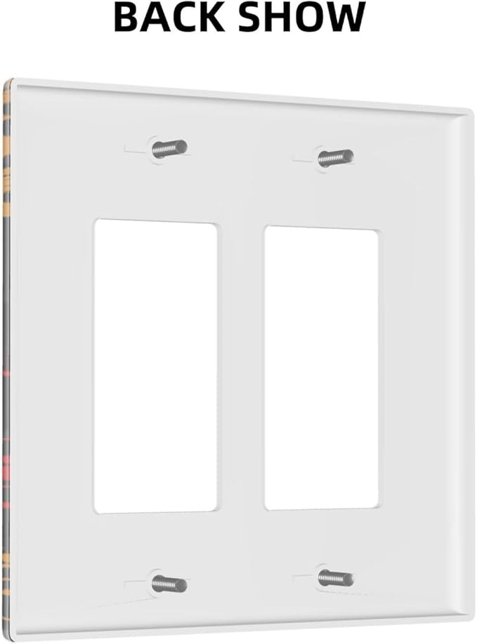 Decorative Outlet Covers Gamepad Theme Graffiti 2 Gang Light Switch Cover Plate Double Rocker Wall Plate Switch Plate Covers Faceplate for Game Room Bedroom Decor （2 Pack）