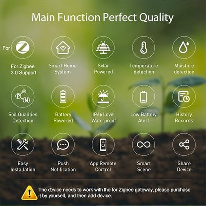 Plant Monitor Soil Test Kit,Flower Care Soil Tester For Zigbee Smart Plant Intelligent Sensor Plants Detector For Light Fertility Temperature