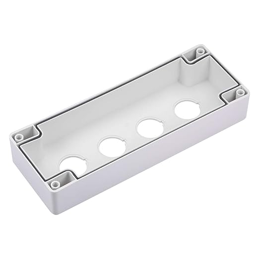 uxcell Push Button Switch Control Station Box 22mm 4 Button Aperture White and Black
