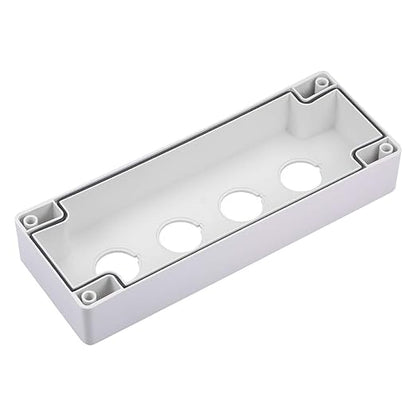 uxcell Push Button Switch Control Station Box 22mm 4 Button Aperture White and Black