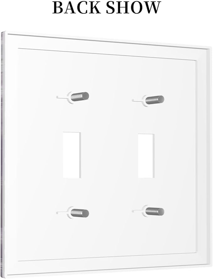 Purple Daisy White Floral Butterfly Flowers 2 Gang Double Toggle Light Switch Cover Decorative Switchplate Electrical Wall Plates Faceplate for Bathroom Bedroom Decor 4.9 X 5 IN