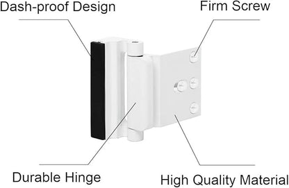 Door Reinforcement Lock with Screws, Add Extra Home Security Door Latch Safety Childproof Door Lock for Inward Swing Door Night Lock Withstand 800 Lbs (3 Pack)